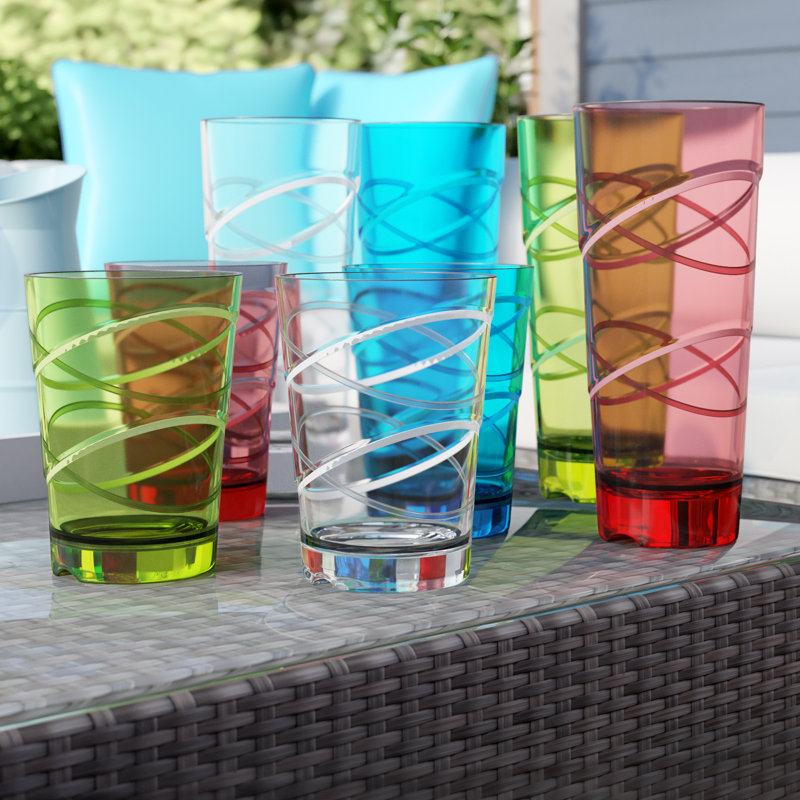 Ebern Designs Sofia 8Piece Acrylic Assorted Glassware Set & Reviews